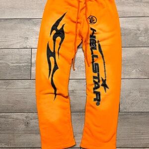 Hellstar Orange Graphic Sweatpants